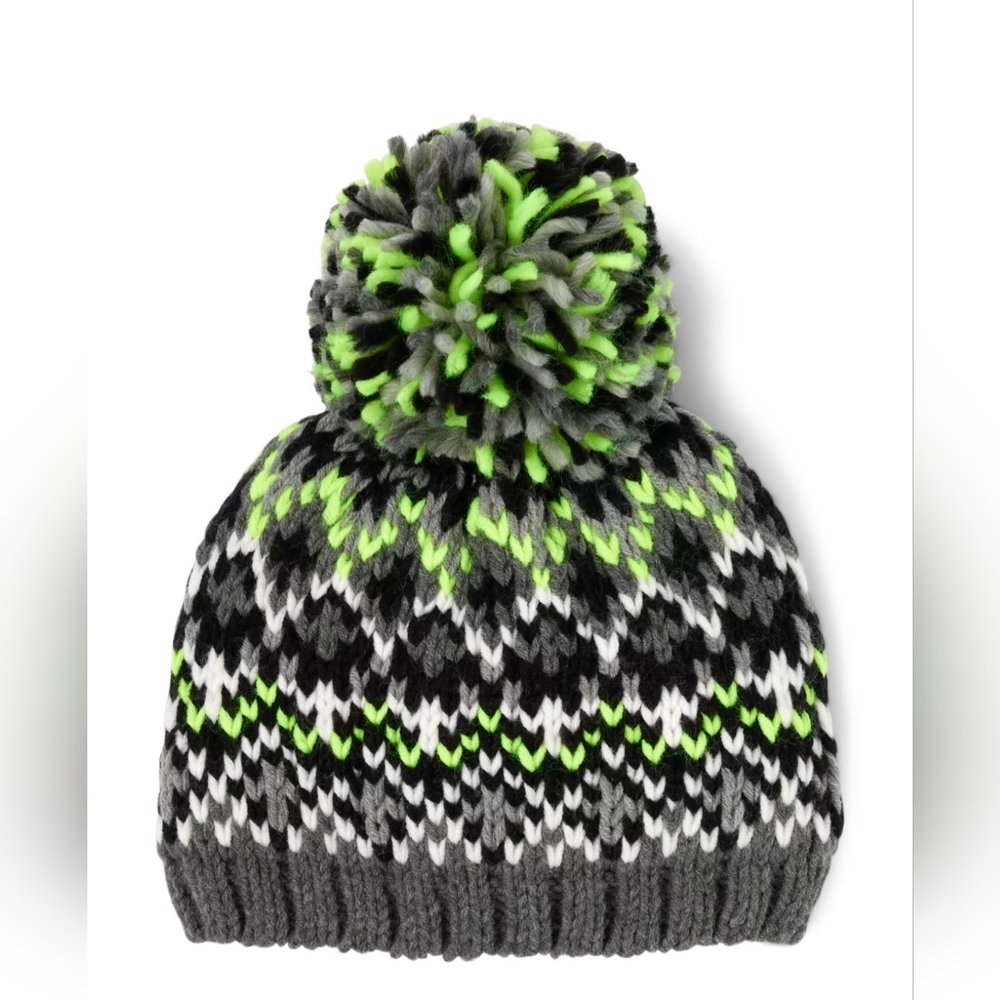 NWT The Children's Place Boys Winter Hat- Gray and Black, Size L/XL